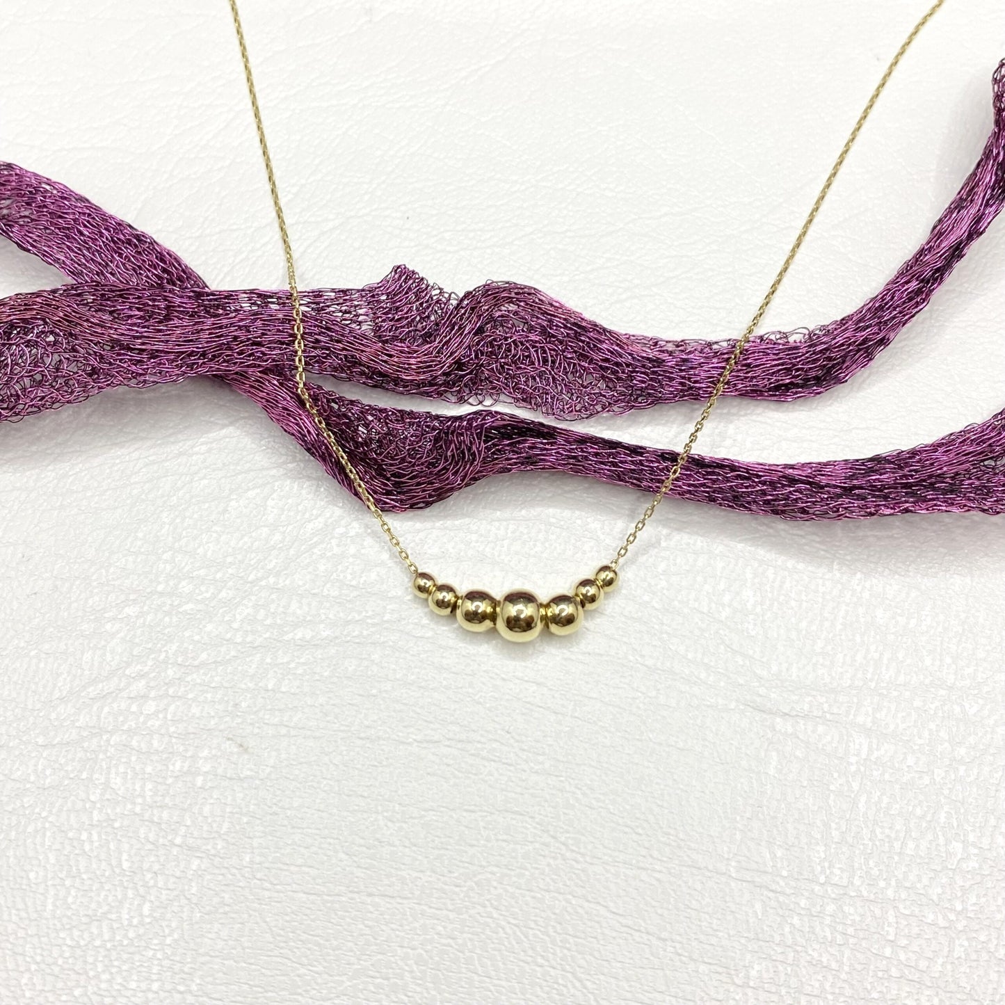 14K Real Solid Gold Beaded Ball Necklace for Women , Graduated Bead Chain Necklace ,Mother's Day Gifts , Best Birthday Christmas gift for her