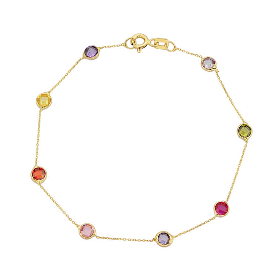 14K Real Solid Gold Birthstone Bracelet for Women , Bezel Bracelet Gold , Personalized Birthstone , Birthstone Jewelry , Birthstone Charms