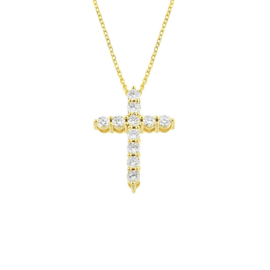 14K Real Solid Gold Diamon Cross Necklace , Christian Jewelry , Religious Necklace , Diamond Cross Pendant , Communion Gift , Cross Jewelry