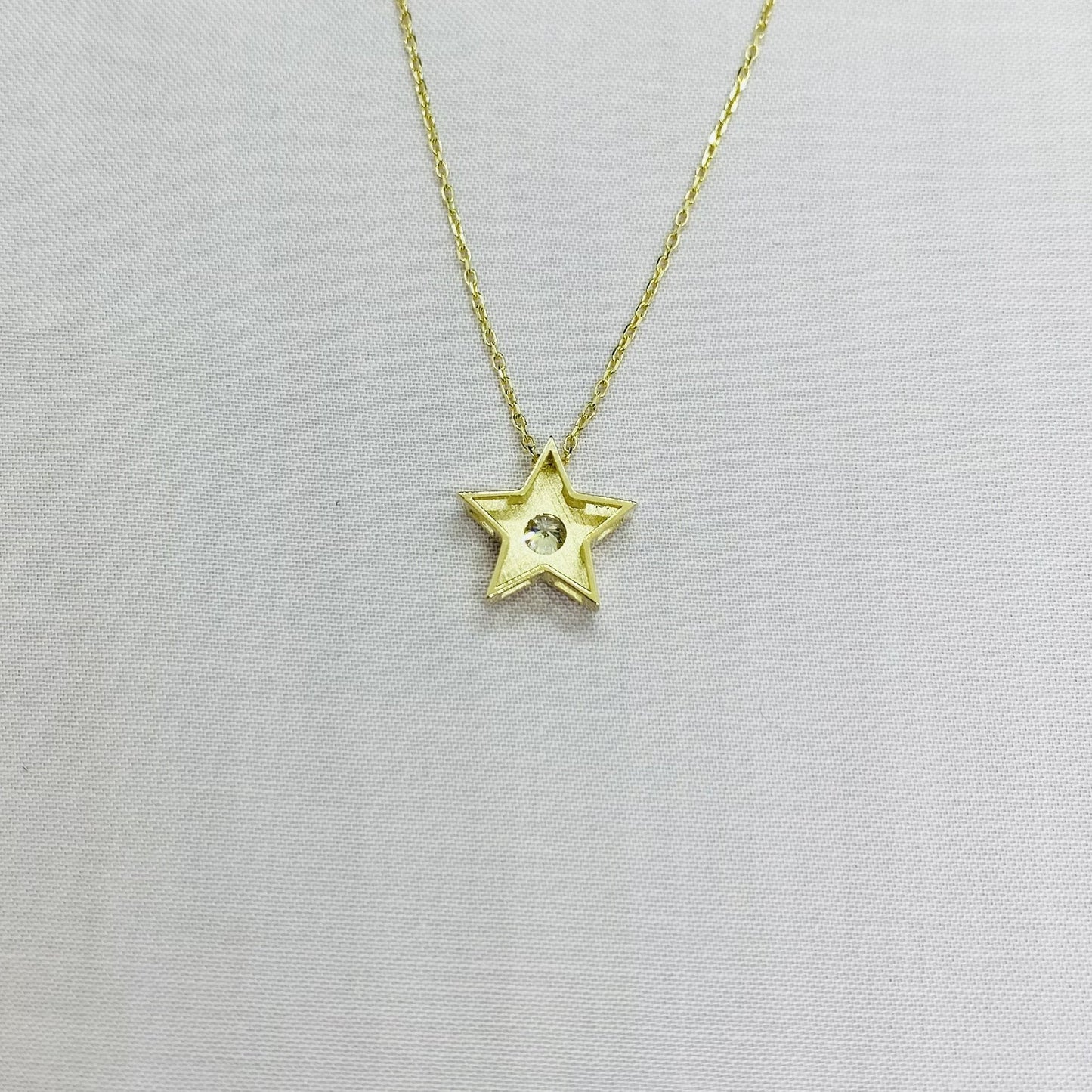 14K Real Solid Gold Diamond Star Necklace for Women , Diamond Star Pendant , Star Layered Necklace , Gift for her,Diamond Star Jewelry