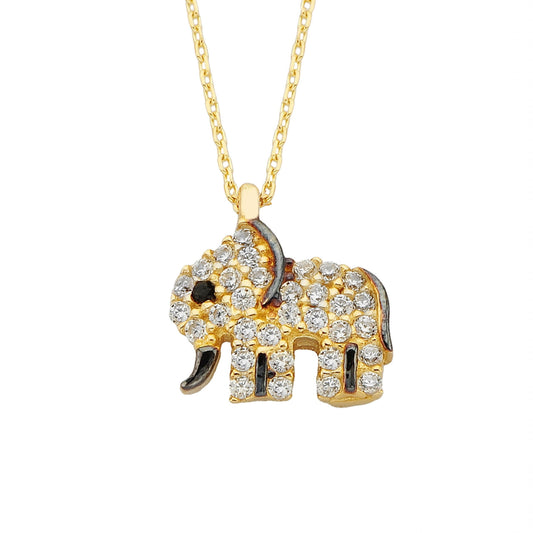 14K Real Solid Gold Elephant Necklace for Women | Best Birthday Gift | Good Luck Charms | Good Gifts for Girlfriend