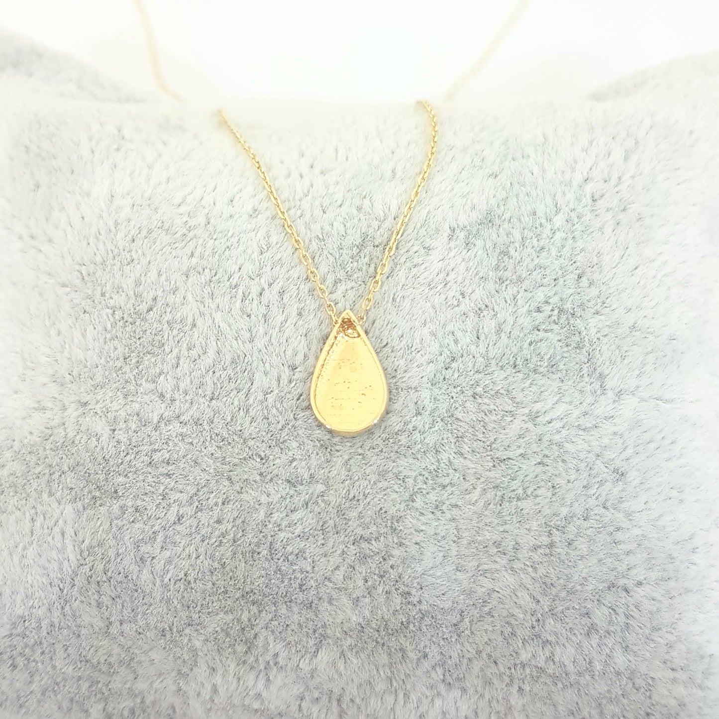 14K Real Solid Gold Tear Drop Shaped Charm Tiny Cute Dainty Delicate Trendy Pendant Necklace