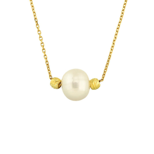 14K Real Solid Gold Pearl Necklace , Freshwater Pearl Necklace for Women , Dainty Pearl Necklace , Pearl Chain Necklace , Pearl Jewelry Gift (copy)