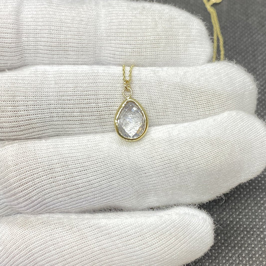 14K Solid Gold April Birthstone Necklace for Women, Charm Necklace, Boho Necklace, April Birthday Gift , Mother's Day gift , Birthday gift for mom