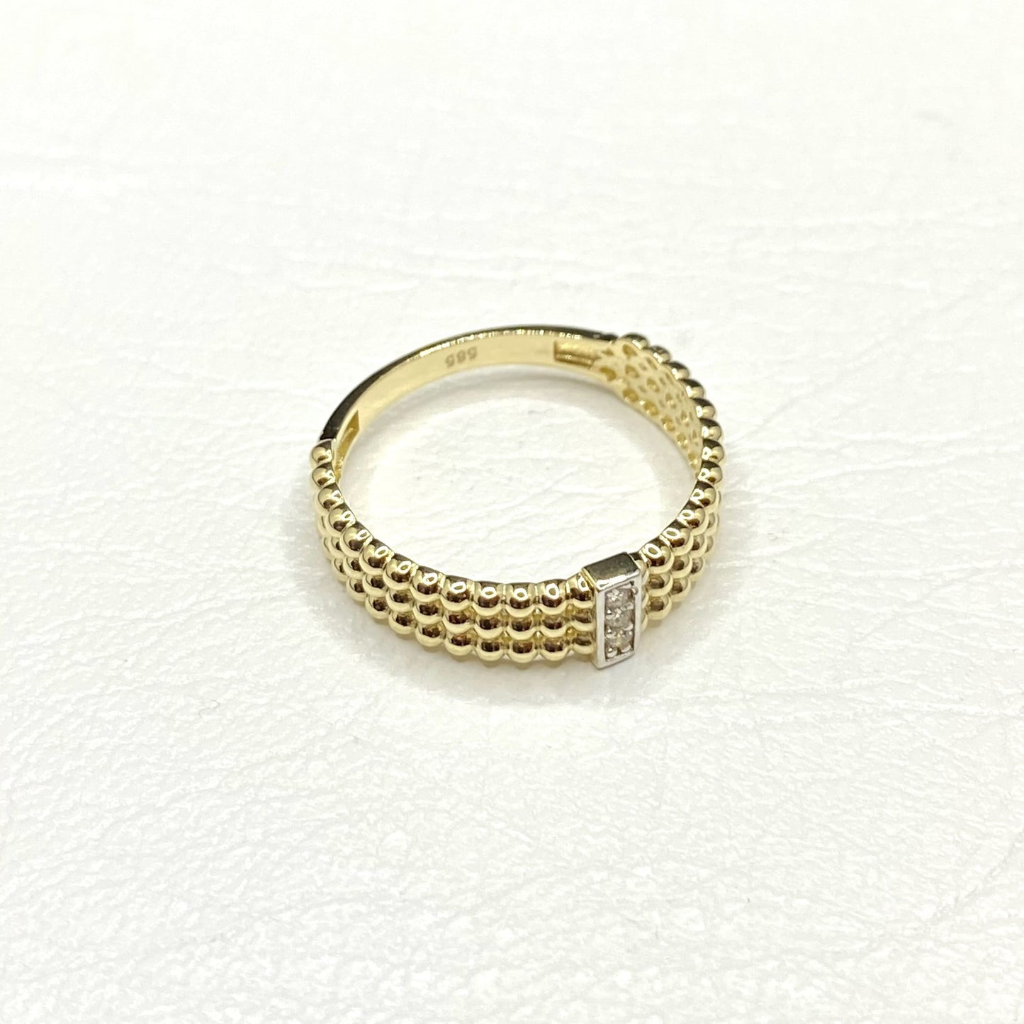 14K Solid Gold Baguette Ring For Women , Dot Ring Gold , Dainty Baguette Design Ring , Best Christmas Gift for her mom , Unique Jewelry