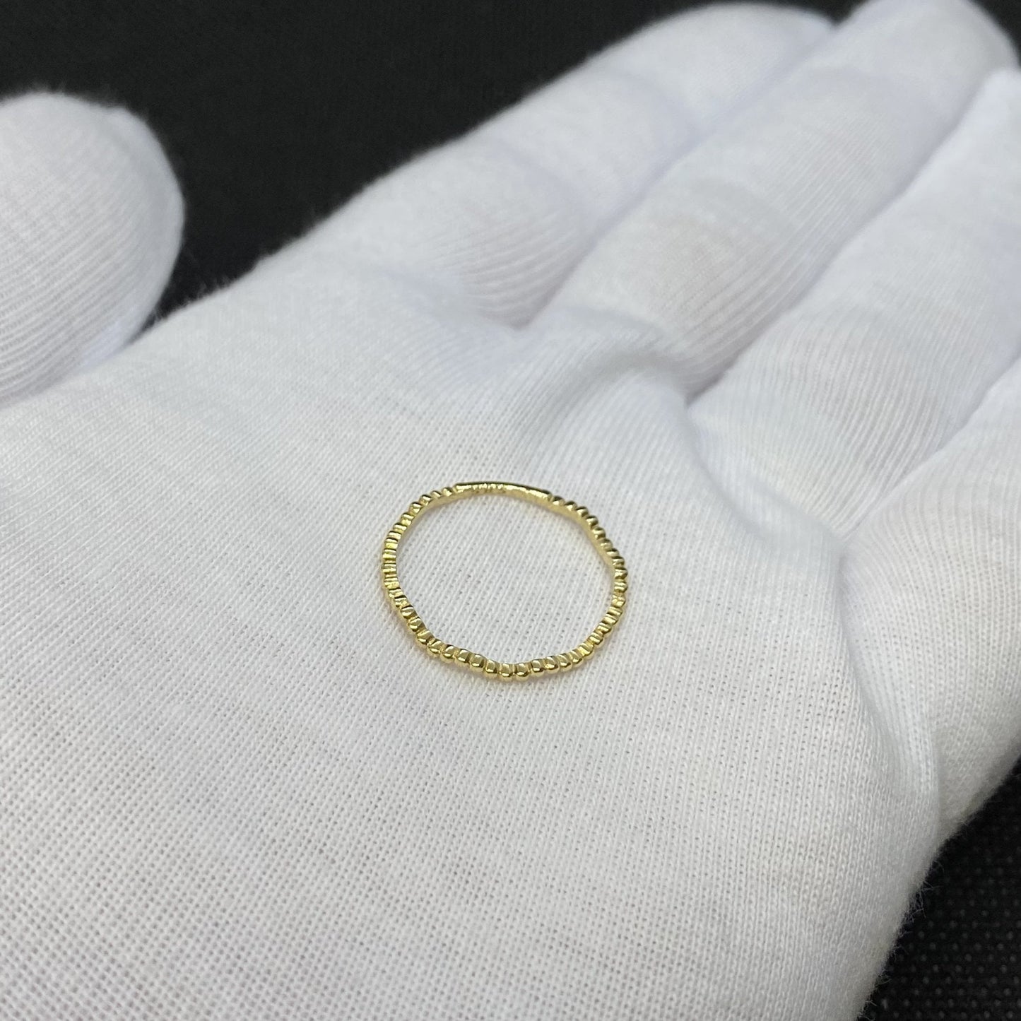 14K Solid Gold Dot Wave Ring for Women , Gold Wave Ring , 14K Solid Gold Thin Band , 14K Gold Stackable Wave Ring , Gift for Her