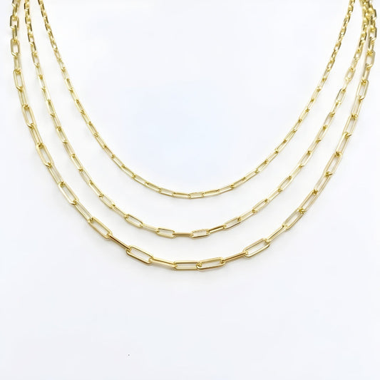 14K Gold Paperclip Chain Necklace