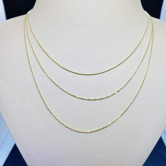 14K Real Solid Gold Chain Necklace