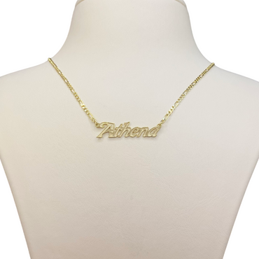 14K Solid Gold Engraved Custom Name Necklace