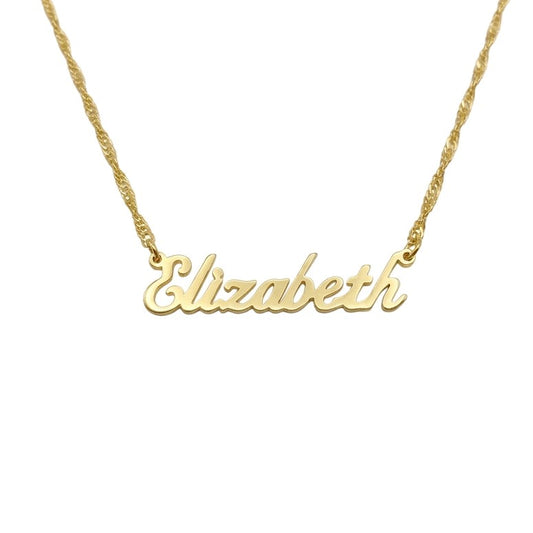 14K Solid Gold Handwriting Custom Name Necklace