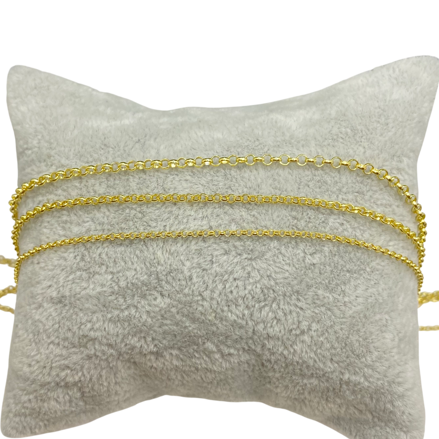 14K Solid Gold Rolo Chain Necklace