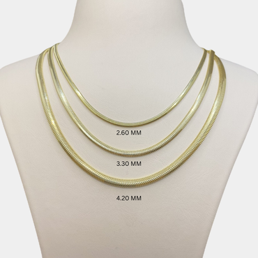 14K Solid Gold Snake Chain Necklace