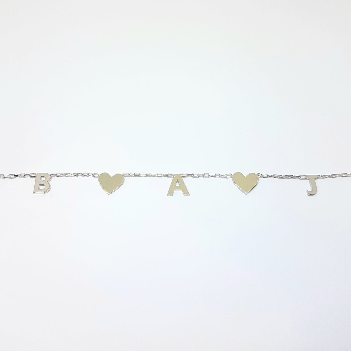 925K Sterling Silver Heart and Custom Letter Necklace for Women