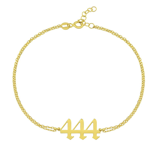 Angel Number Bracelet for Women, Numerology Birth Year Personalized Custom Number Date Bracelet ,14K Real Solid Gold Lucky Spiritual Jewelry