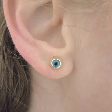 14K Real Solid Gold turkish evil eye greek hamsa birthday