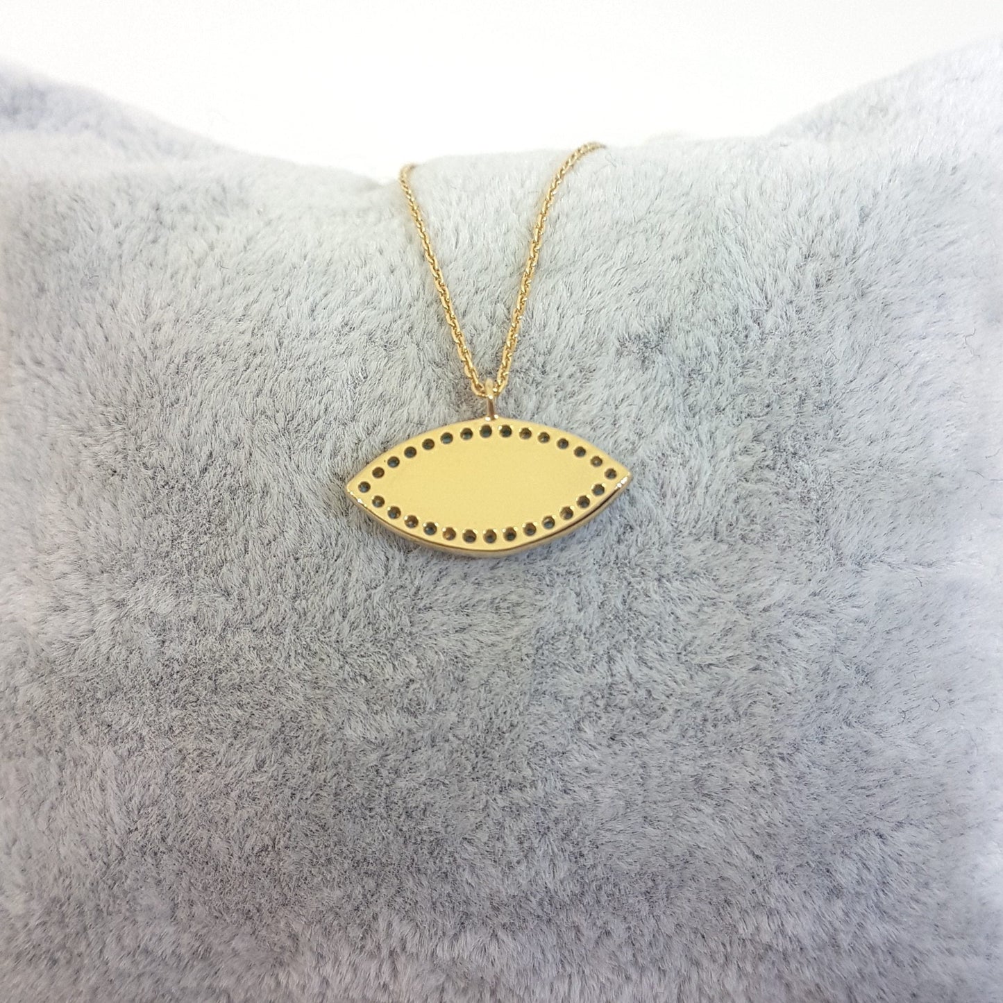 14K Real Solid Gold Lucky Evil Eye with Mother of Pearl Design Charm Dainty Delicate Trendy Turkish Evil Eye Cats Eye Faith Protection Pendant Necklace for Women Nazar