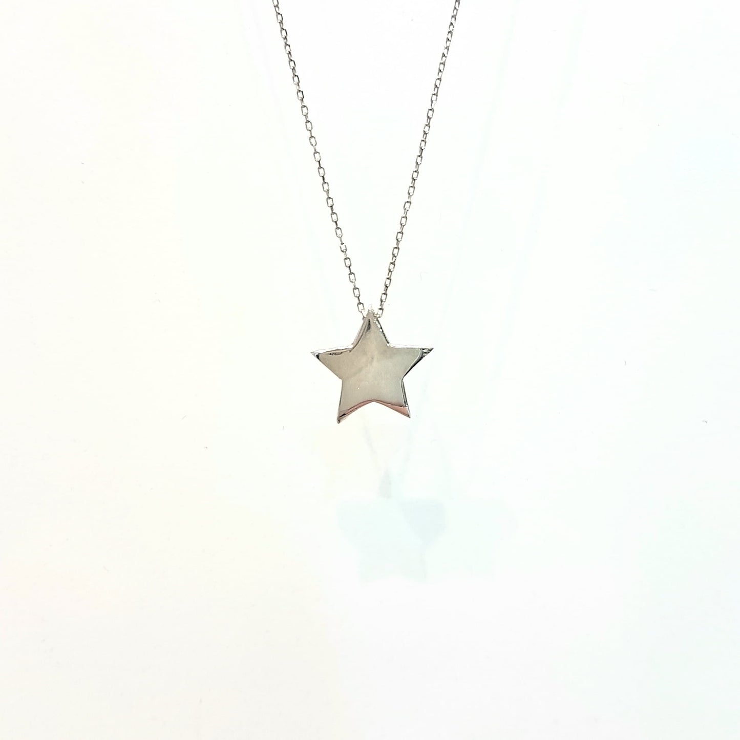 Star necklace pendant 14K solid gold for women length 16 20 inch star