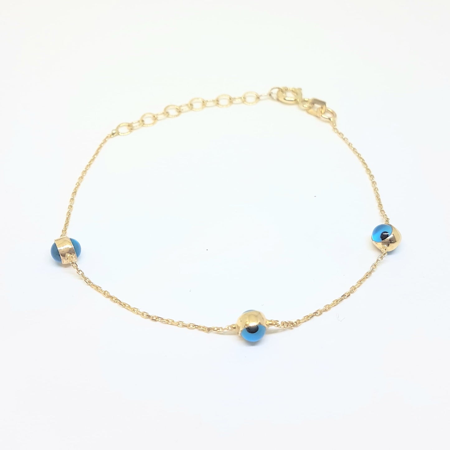 Two Sided Evil Eye Bracelet for Kids Teen Girls 14K Gold Real Solid Lucky Luck Nazar Protection Birthday Gift .jpg