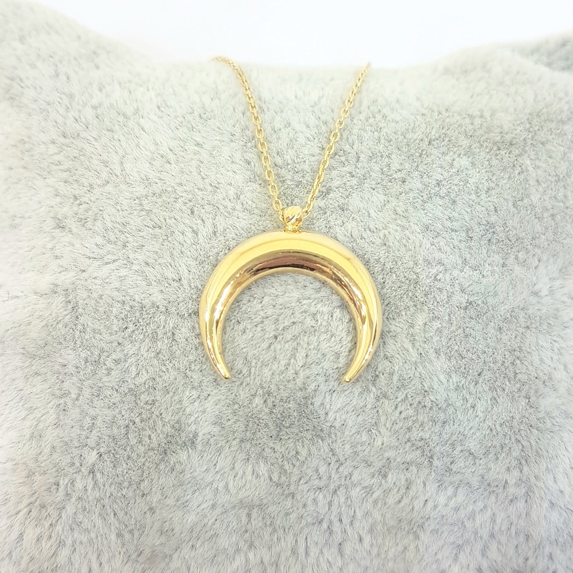 14K Solid Gold Elegant Crescent Moon Double Horn Half Phase Moon Claw Style Charm Danity Delicate Trendy Pendant Necklace Best Birthday Gift for Women