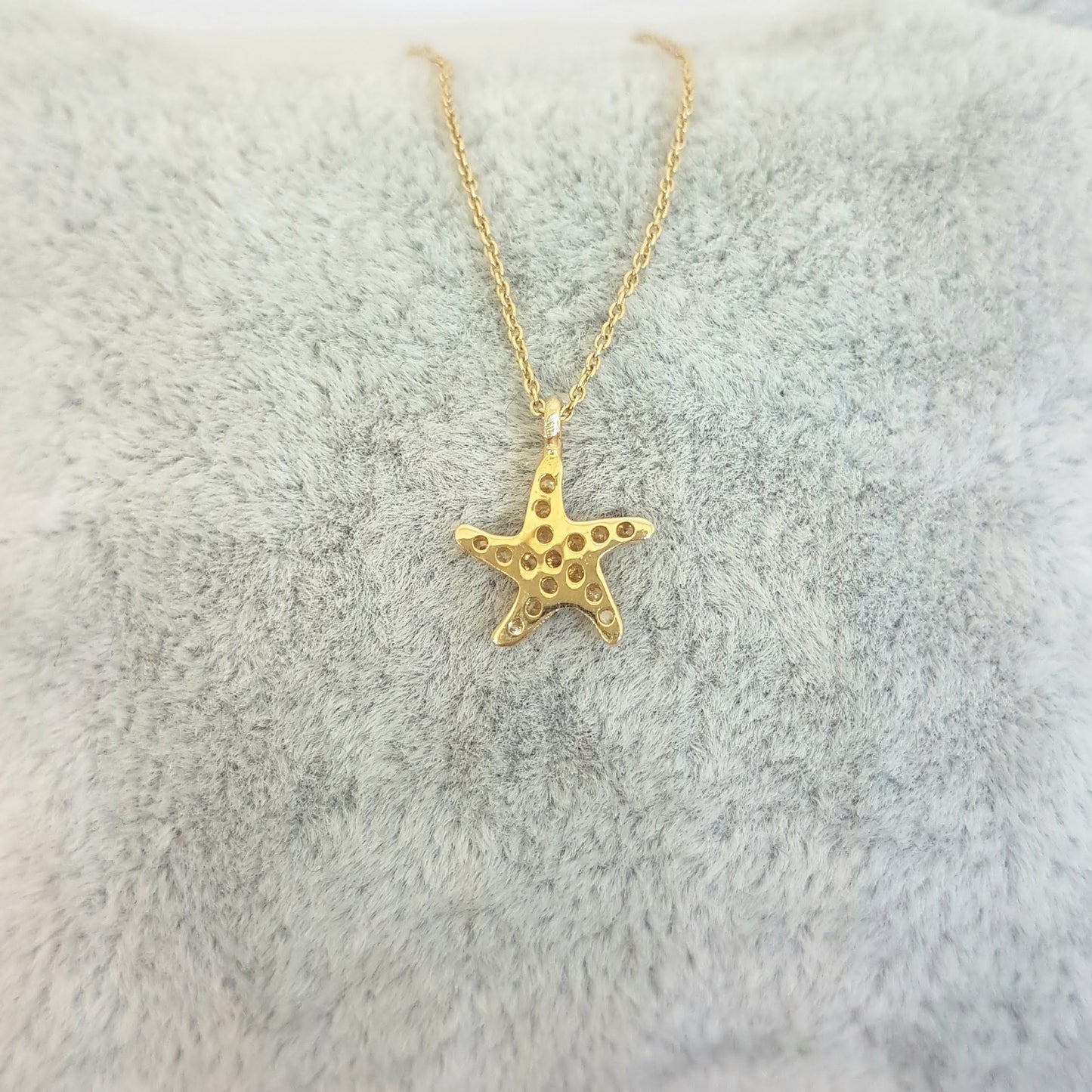 14K Real Solid Gold Starfish Pendant Necklace for Women , Gift for Her , Birthday Gift for Her , Ocean Necklace , Tiny Starfish Necklace