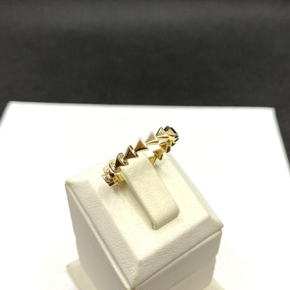 14K Gold Triangle Ring for Women, Beaded Triangle Design Jewelry, Dainty Stackable Ring Gold , Dainty Gold Ring,