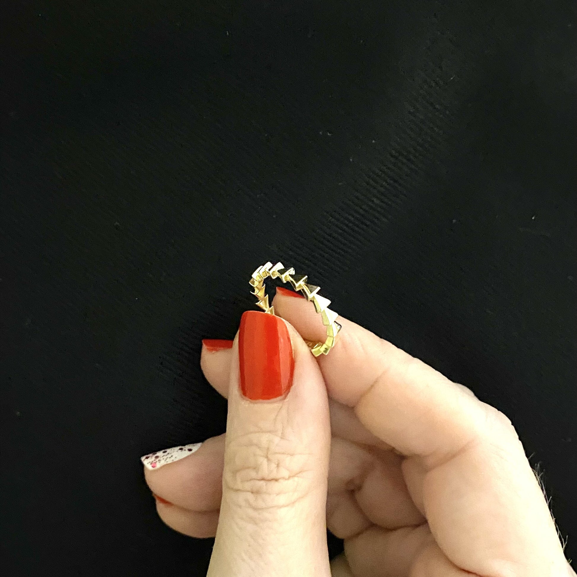 14K Gold Triangle Ring for Women, Beaded Triangle Design Jewelry, Dainty Stackable Ring Gold, Triangle Shape Ring,