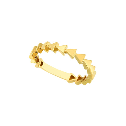 14K Gold Triangle Ring for Women, Beaded Triangle Design Jewelry, Dainty Stackable Ring Gold , Triangle Shape Ring, (copy)