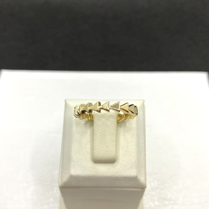 14K Gold Triangle Ring for Women , Beaded Triangle Design Jewelry, Dainty Stackable Ring Gold , Triangle Shape Ring,