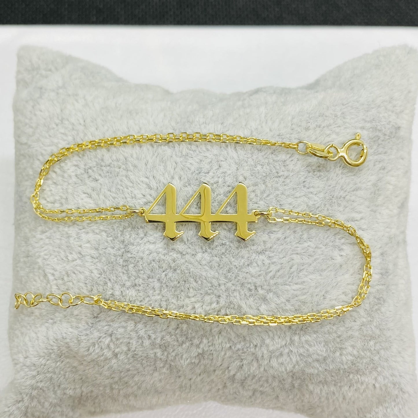 14K Real Solid Gold Angel Number Bracelet for Women, Numerology Birth Year Personalized Custom Number Date Bracelet