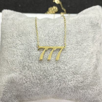 14K Real Solid Gold Angel Number Necklace for Women , Birth Year Necklace , Personalized Gifts , Custom Number Pendant, Numerical Jewelry