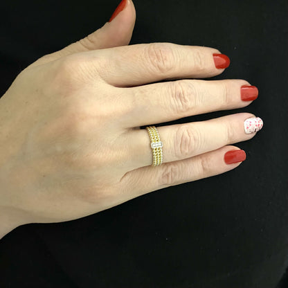 14K Real Solid Gold Baguette Ring For Women , Dot Ring Gold , Dainty Baguette Design Ring , Best Christmas Gift for her , Unique Jewelry