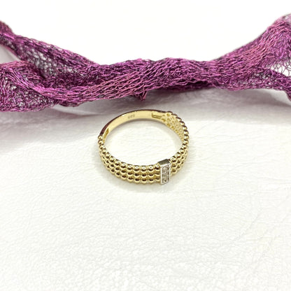 14K Real Solid Gold Baguette Ring For Women ,Dot Ring Gold , Dainty Baguette Design Ring , Best Christmas Gift for her mom , Unique Jewelry