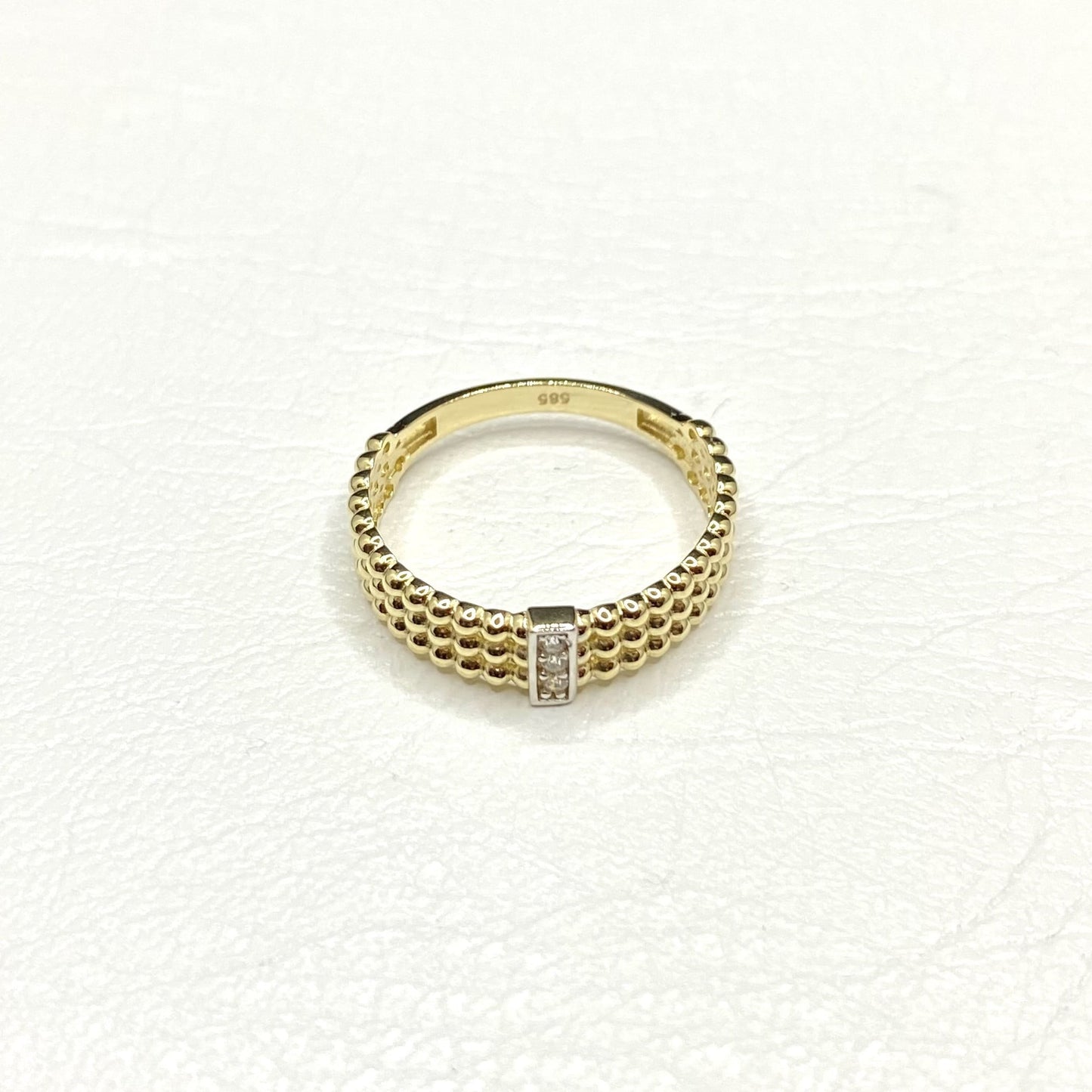 14K Real Solid Gold Baguette Ring For Women , Dot Ring Gold , Dainty Baguette Design Ring , Best Christmas Gift for mom , Unique Jewelry