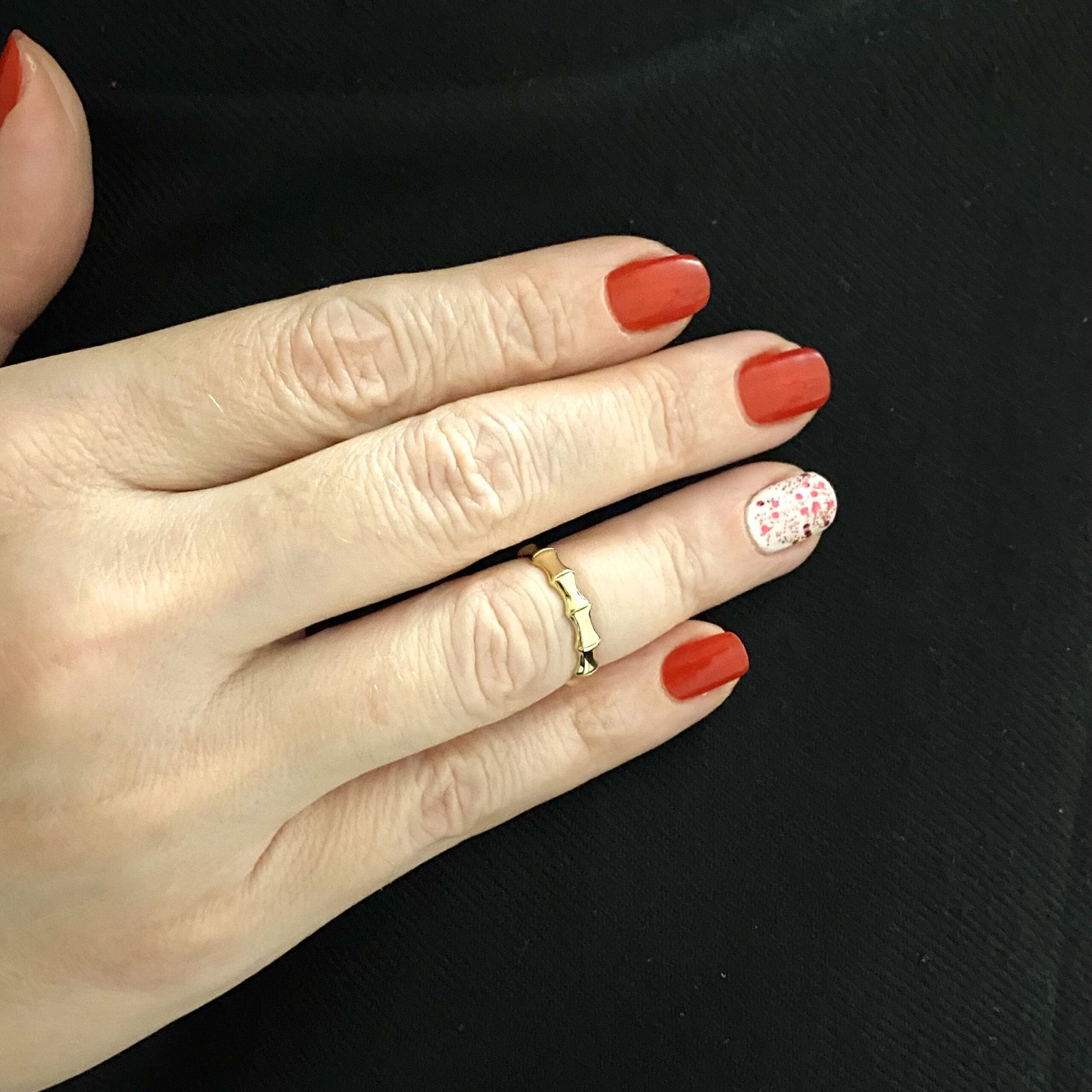 14K Real Solid Gold Bamboo Ring for Women , Dainty Band Ring , Minimalist Ring Gold, Gift for her ,Christmas Gift , Birthday Gifts