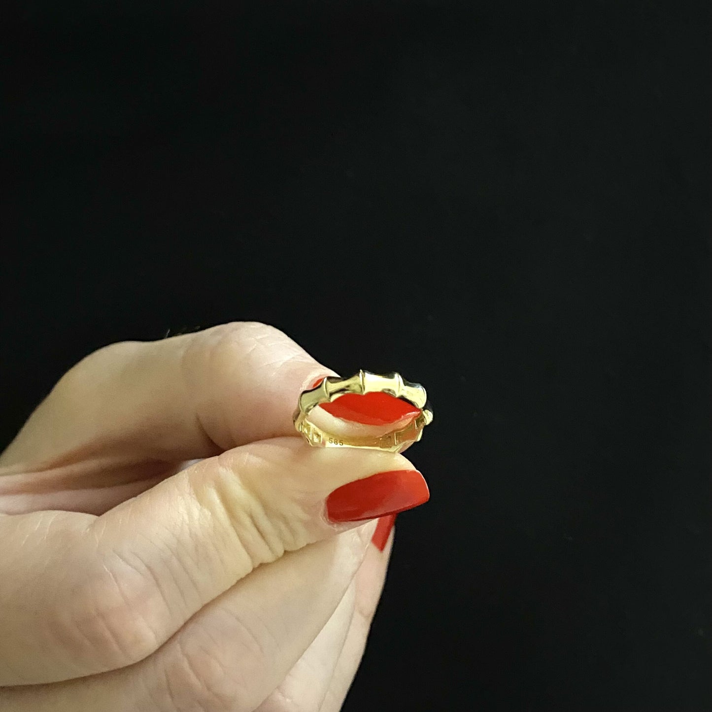 14K Real Solid Gold Bamboo Ring for Women , Dainty Band Ring , Minimalist Ring Gold, Gift for her ,Christmas Gift ,Birthday Gifts