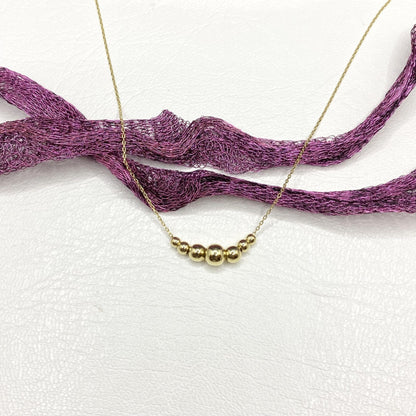 14K Real Solid Gold Beaded Ball Necklace for Women , Graduated Bead Chain Necklace ,Mother's Day Gifts , Best Birthday Christmas gift for her