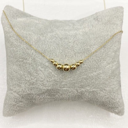14K Real Solid Gold Beaded Ball Necklace for Women , Graduated Bead Chain Necklace ,Mother's Day Gifts ,Best Birthday Christmas gift for mom