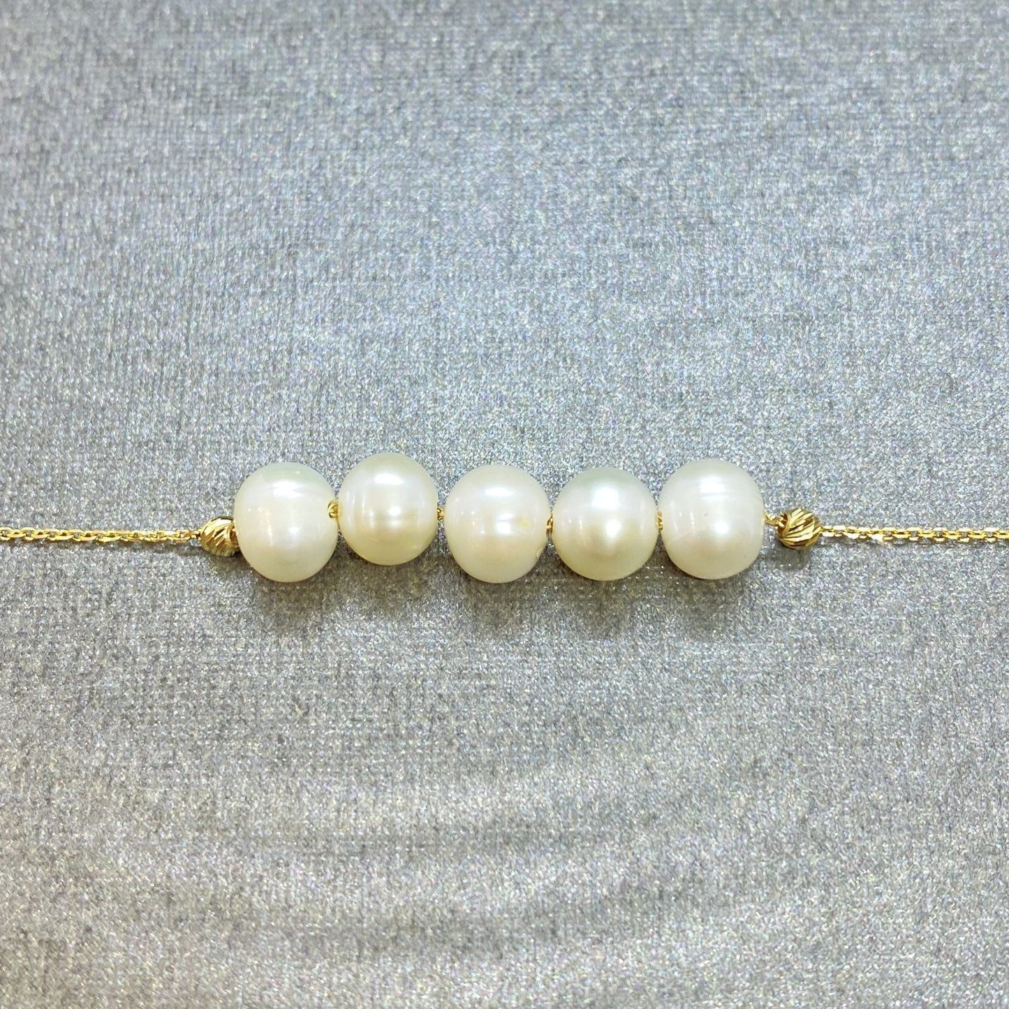 14K Real Solid Gold Beaded Pearl Necklace for Women , Dainty Freshwater Pearl Bead Necklace , Bridesmaids Jewelry , Xmas Gifts for Her
