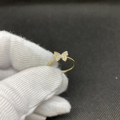 14K Real Solid Gold Butterfly Ring for Women ,14K Gold Stackable Ring ,14K Gold Butterfly Ring , CZ Butterfly Stacking Ring, Birthday Gifts for Her