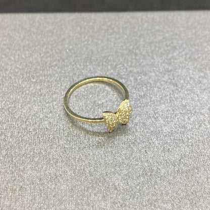 14K Real Solid Gold Butterfly Ring for Women ,14K Gold Stackable Ring ,14K Gold Butterfly Ring , CZ Butterfly Stacking Ring, Xmas Gifts for Her