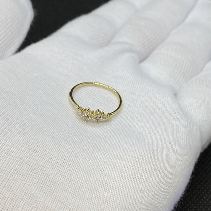 14K Real Solid Gold Cluster Ring for Women ,14K Gold Stackable Ring ,Cluster Ring 14K Gold , Dainty CZ Cluster Stacking Ring, Birthday Gift