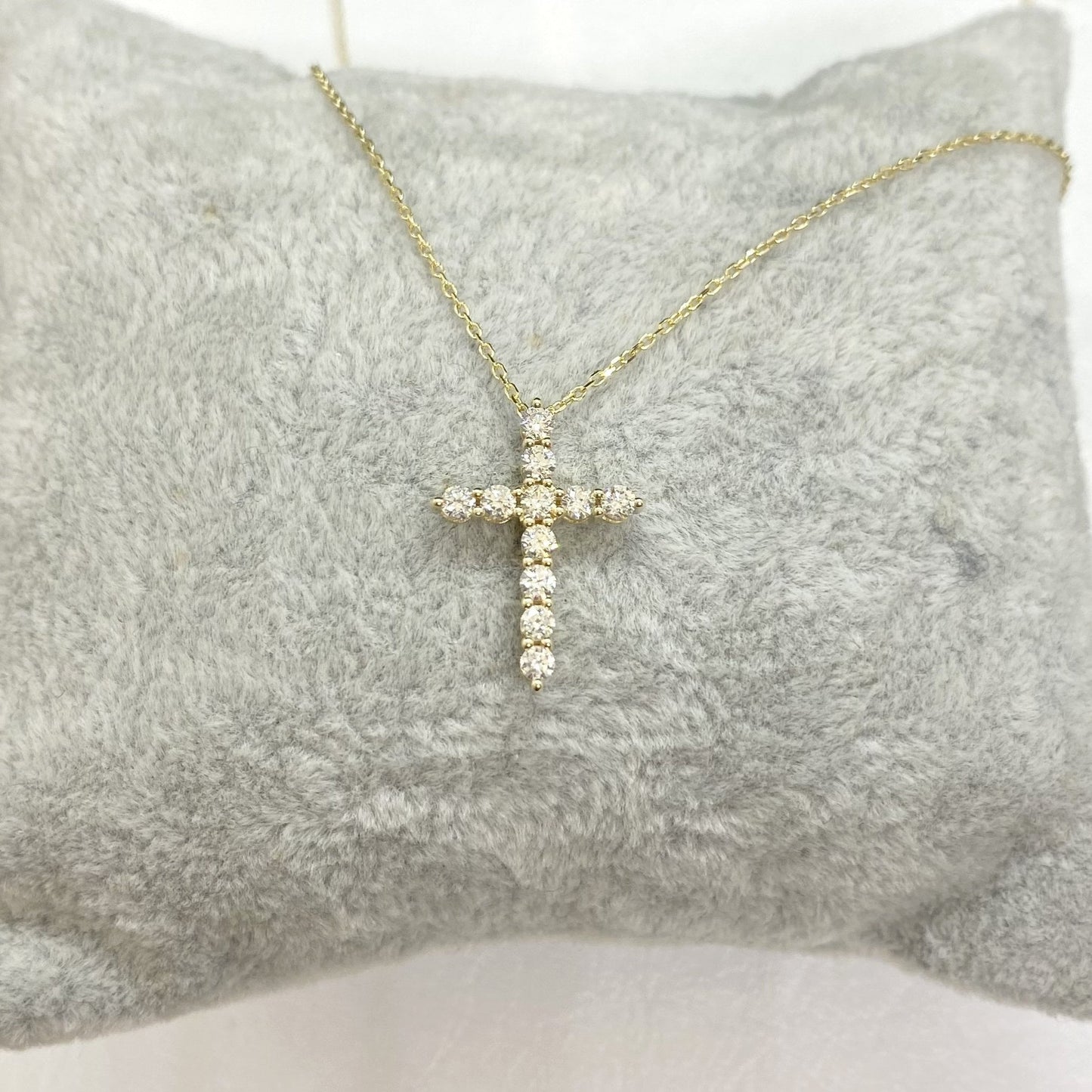 14K Solid Gold Diamon Cross Necklace ,Christian Jewelry , Religious Necklace , Diamond Cross Pendant , Communion Gift , Cross Jewelry