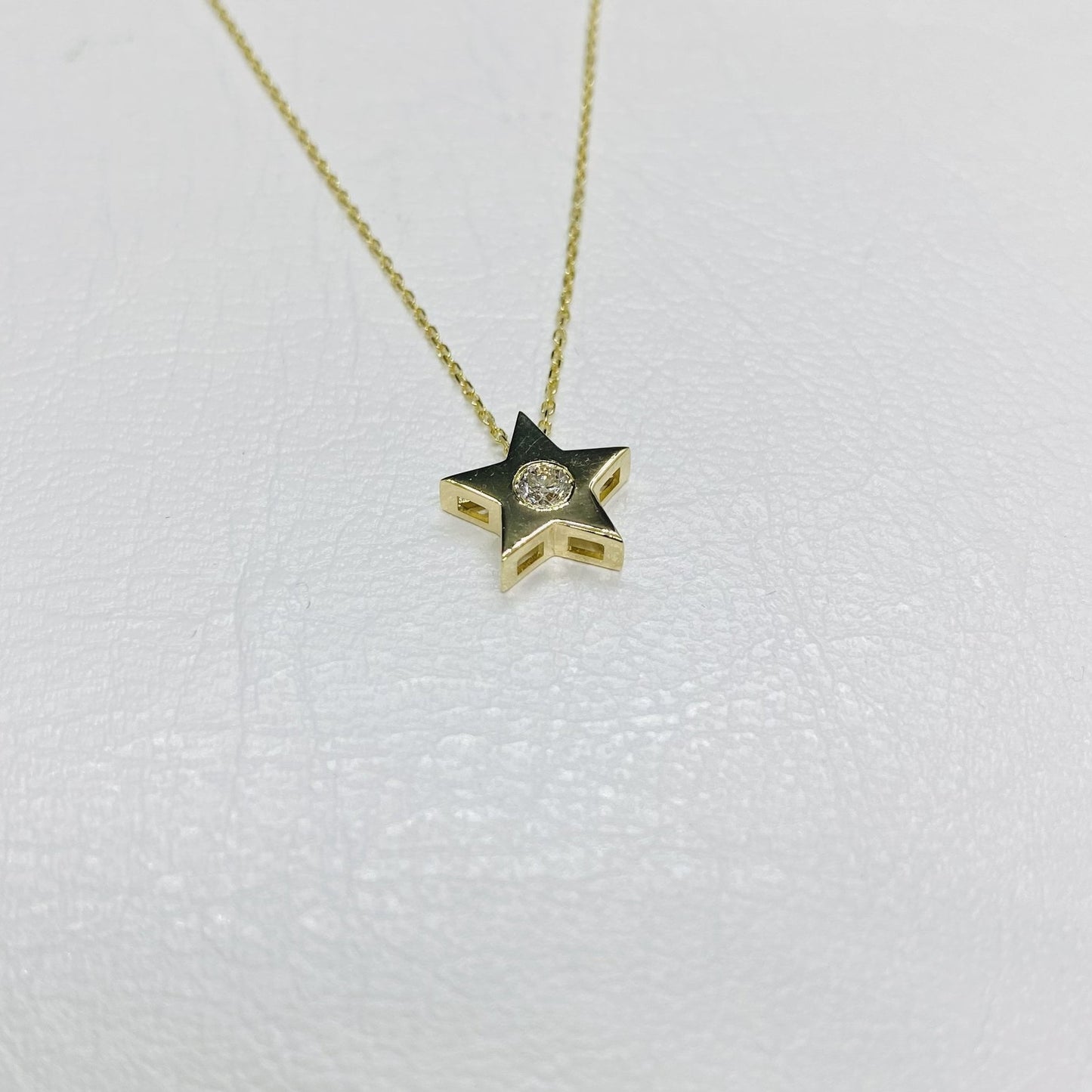 14K Real Solid Gold Diamond Star Necklace for Women , Diamond Star Pendant , Star Layered Necklace, Gift for her , Diamond Star Jewelry