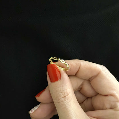 14K Real Solid Gold Dot Rhombus Ring for Women , Engagement Ring , Minimalist Geometric Jewelry , Dainty Stacking Gold Ring , Birthday Gift