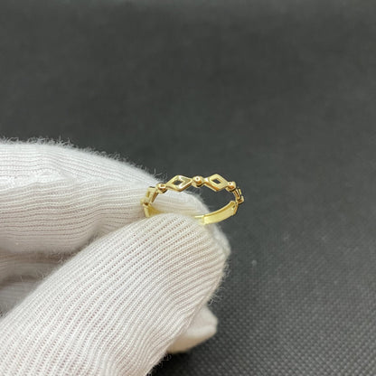 14K Real Solid Gold Dot Rhombus Ring for Women , Engagement Ring , Minimalist Geometric Jewelry ,Dainty Stacking Gold Ring , Christmas Gift