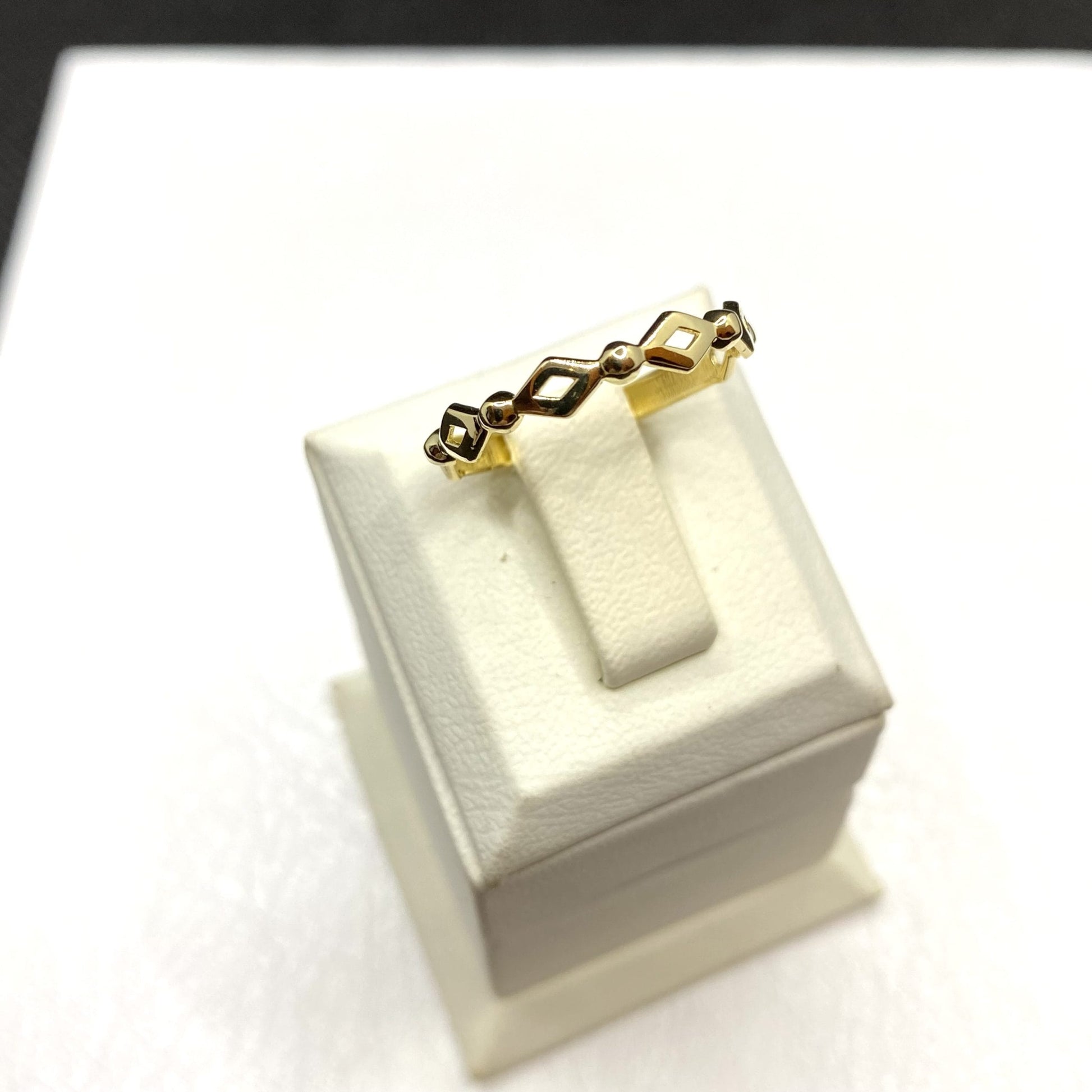 14K Real Solid Gold Dot Rhombus Ring for Women , Engagement Ring , Minimalist Geometric Jewelry, Dainty Stacking Gold Ring , Christmas Gift