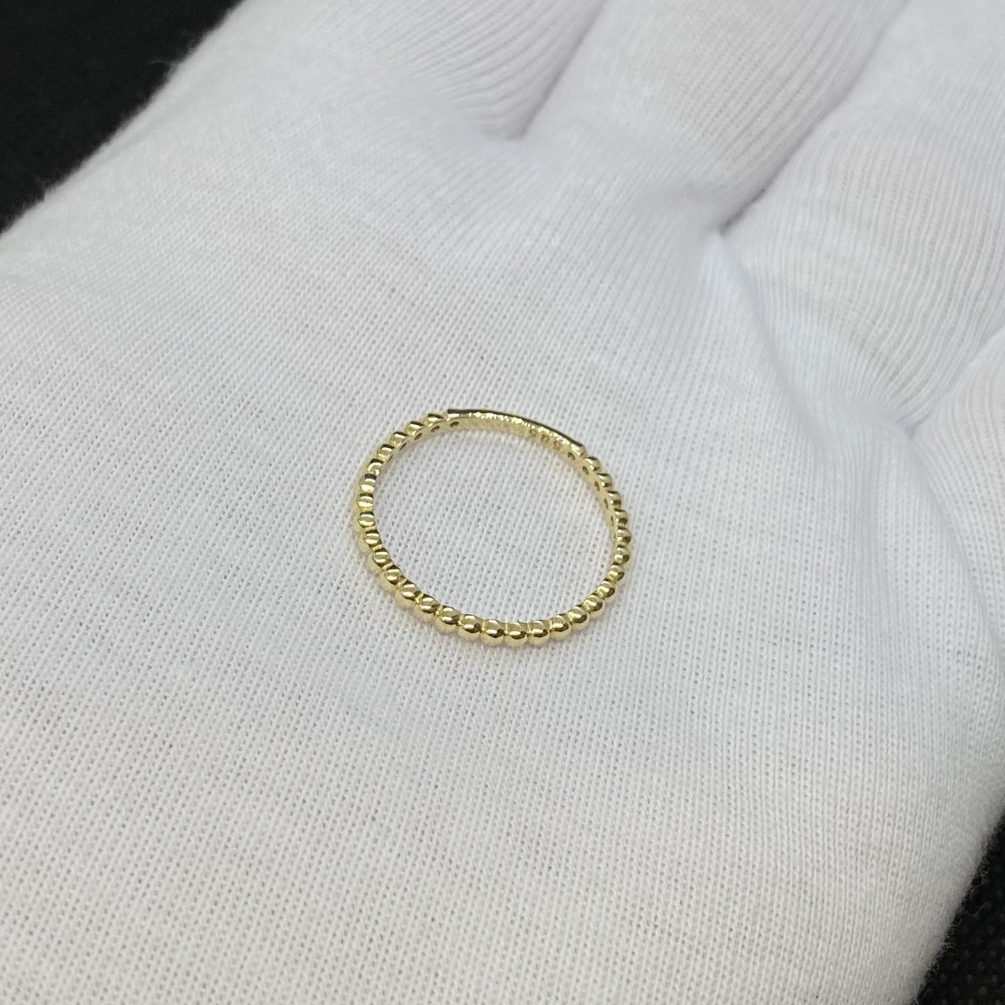 14K Real Solid Gold Dot Ring for Women , Dainty Beaded Ring , 14K Gold Stackable Ring , 14K Solid Yellow Gold Ring , Birthday Gift for mom