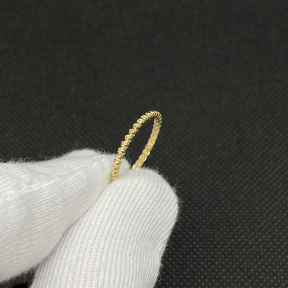 14K Real Solid Gold Dot Ring for Women , Dainty Beaded Ring , 14K Gold Stackable Ring , 14K Solid Yellow Gold Ring , Christmas Gift for Her