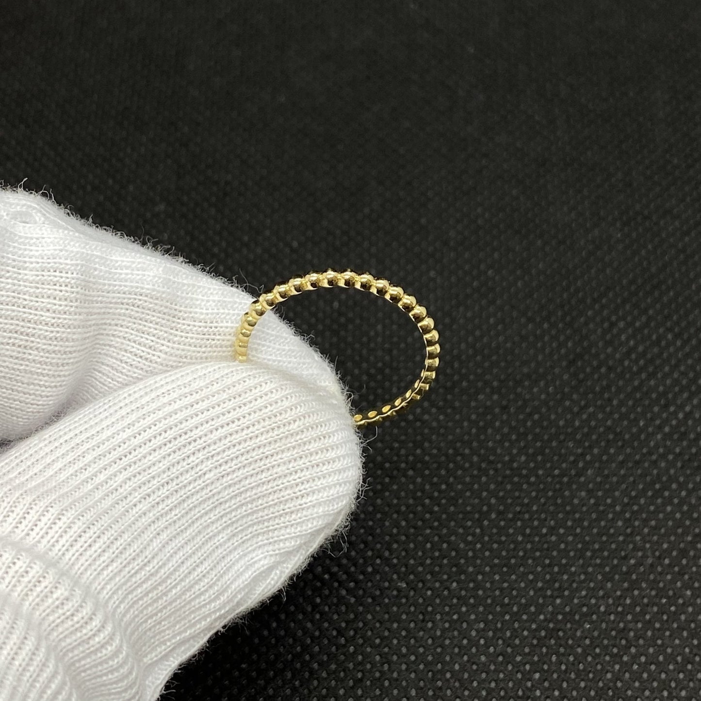 14K Real Solid Gold Dot Ring for Women , Dainty Beaded Ring , 14K Gold Stackable Ring , 14K Solid Yellow Gold Ring , Gift for Her
