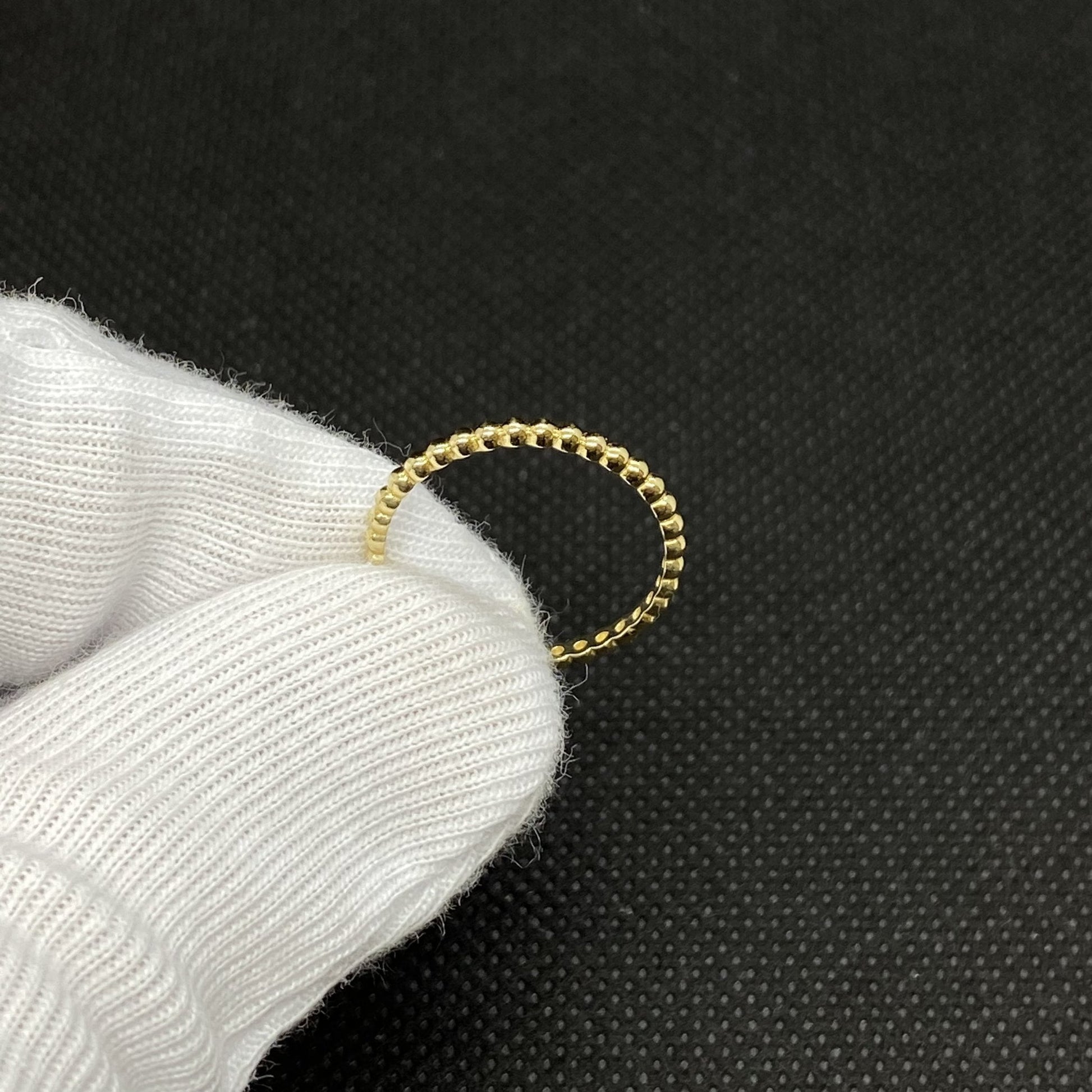 14K Real Solid Gold Dot Ring for Women , Dainty Beaded Ring , 14K Gold Stackable Ring , 14K Solid Yellow Gold Ring , Gift for Her